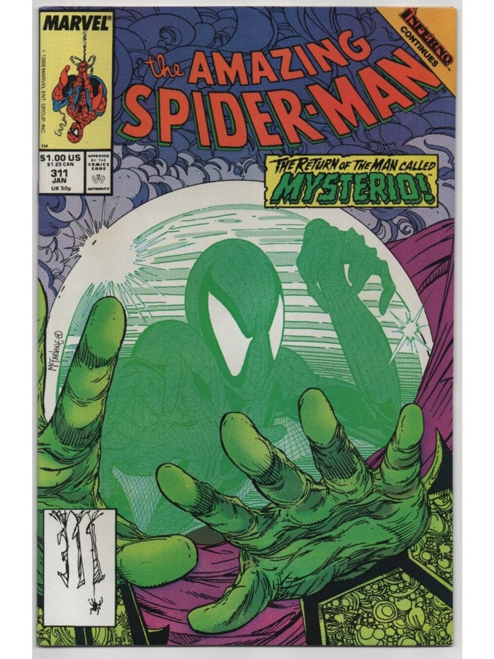 Amazing Spider-Man 311 Marvel Comics 1989 VF 8.0 Mysterio McFarlane Inferno